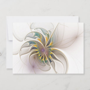 A colorful fractal ornament. Abstract Flower art Thank You Card
