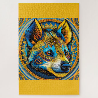 A colorful hyena jigsaw puzzle