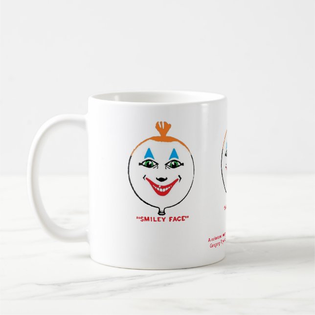 A colorized 1922 "SMILING FACE" Balloon Coffee Mug (Left)