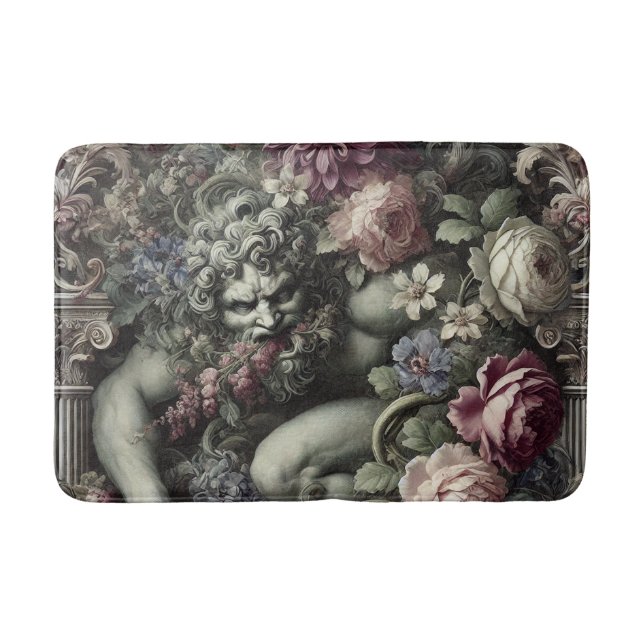 🎭 A Colossal Comedy – Gothic Victorian Bath Mat (Front)