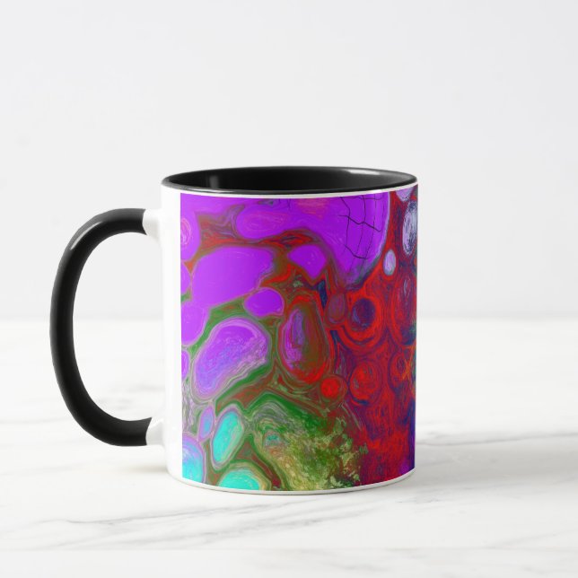 A colour burst Fluid Art  Mug (Left)