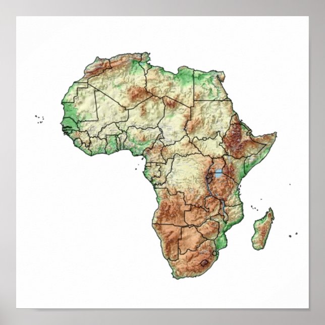 A colour-coded map of Africa with its countries  Poster (Front)