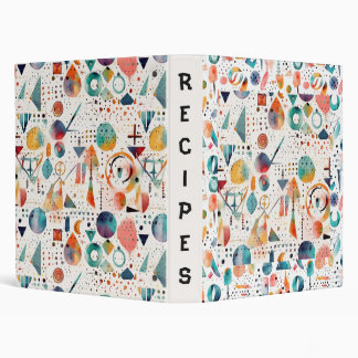 A Colourful Abstract Designed Recipe Binder