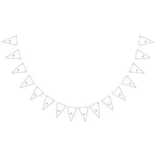 A colourful and intricate floral design featuring bunting flags