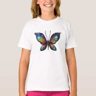 A colourful butterfly with galaxy-like wings is de T-Shirt