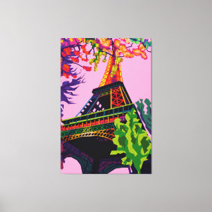 A Colourful Celebration of the Eiffel Tower Canvas Print