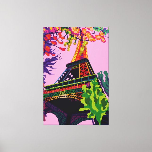A Colourful Celebration of the Eiffel Tower Canvas Print (Front)