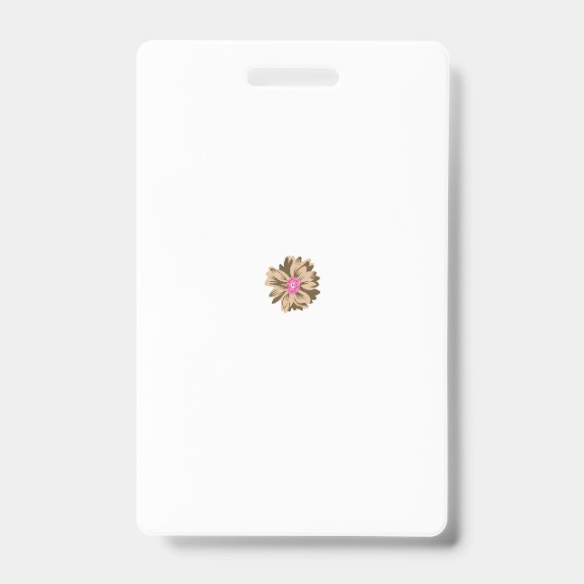 A colourful flower illustration featuring a unique badge (Front)