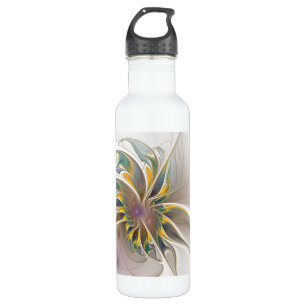 A colourful fractal ornament. Abstract Flower art 710 Ml Water Bottle