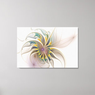 A colourful fractal ornament. Abstract Flower art Canvas Print