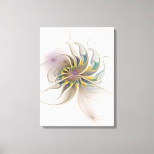 A colourful fractal ornament. Abstract Flower art Canvas Print