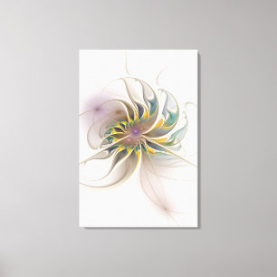 A colourful fractal ornament. Abstract Flower art Canvas Print