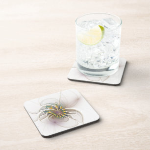 A colourful fractal ornament. Abstract Flower art  Coaster
