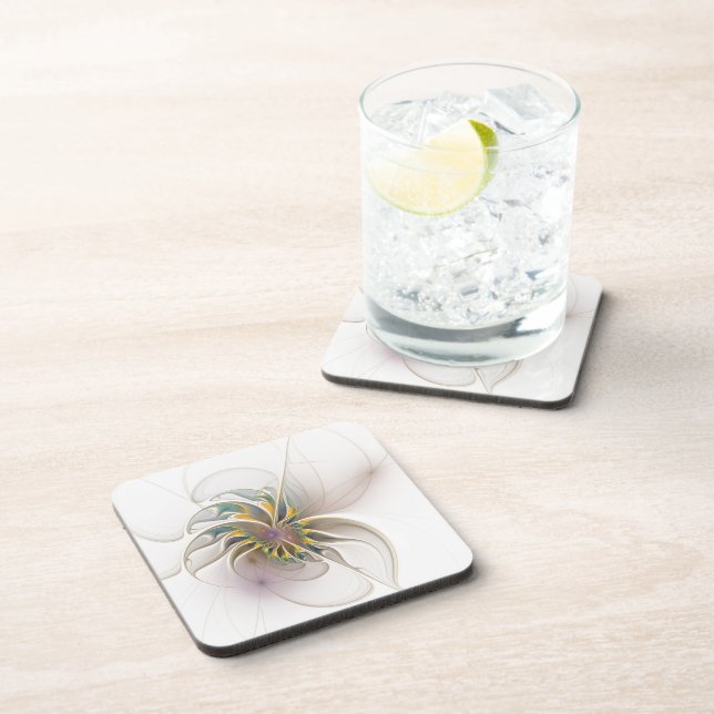 A colourful fractal ornament. Abstract Flower art  Coaster (Right Side)