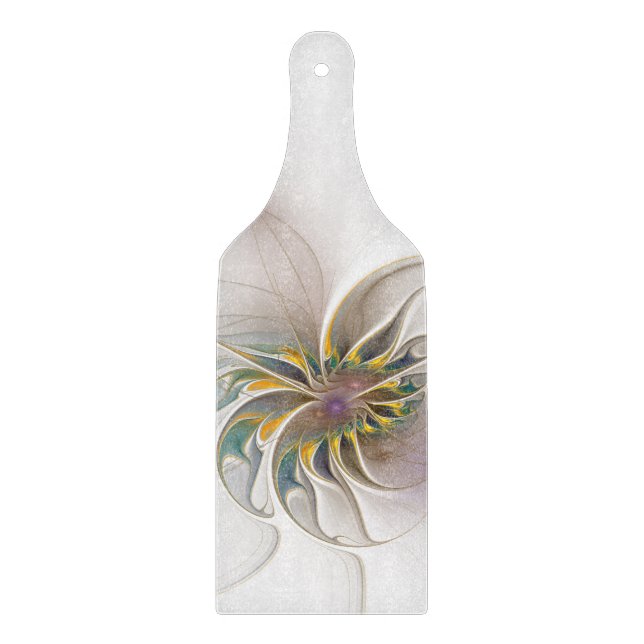 A colourful fractal ornament. Abstract Flower art  Cutting Board (Front)