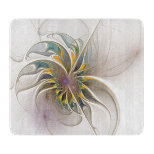 A colourful fractal ornament. Abstract Flower art Cutting Board