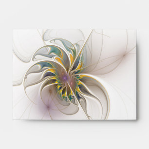 A colourful fractal ornament. Abstract Flower art Envelope