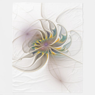 A colourful fractal ornament. Abstract Flower art Fleece Blanket
