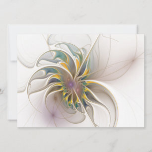 A colourful fractal ornament. Abstract Flower art Holiday Card