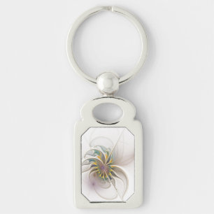A colourful fractal ornament. Abstract Flower art Keychain