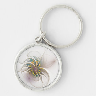 A colourful fractal ornament. Abstract Flower art Keychain