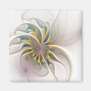 A colourful fractal ornament. Abstract Flower art Magnet