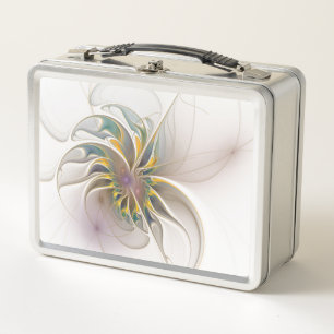 A colourful fractal ornament. Abstract Flower art Metal Lunch Box