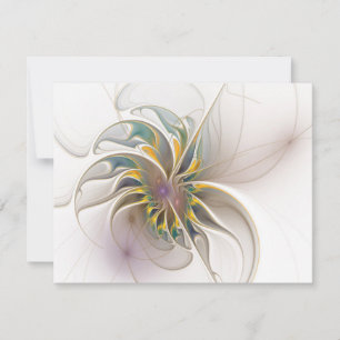 A colourful fractal ornament. Abstract Flower art Save The Date