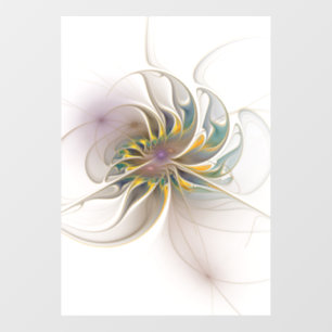 A colourful fractal ornament. Abstract Flower art Window Cling