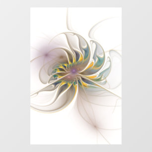 A colourful fractal ornament. Abstract Flower art Window Cling