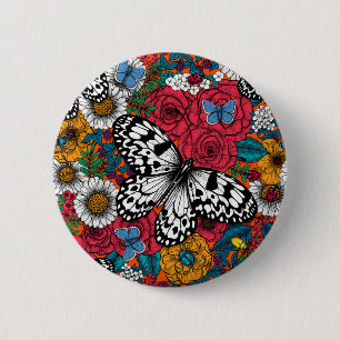 A colourful garden 2 inch round button