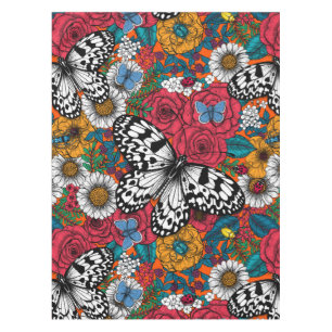 A colourful garden tablecloth