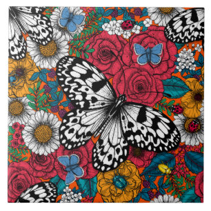 A colourful garden tile