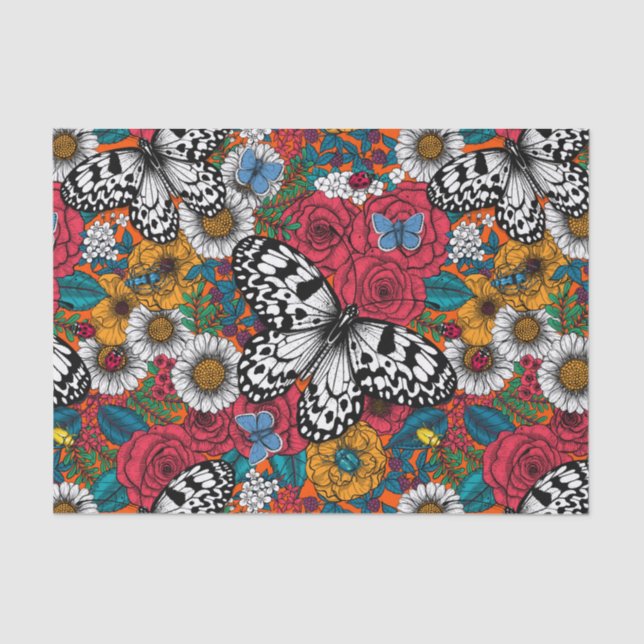 A colourful garden tissue paper (Front)