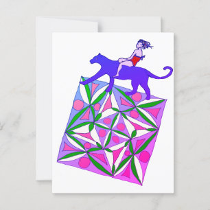 A colourful geometric pattern postcard