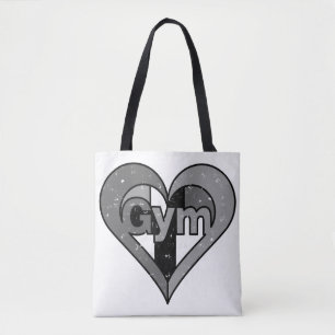 A colourful heart with the word Gym inside is a un Tote Bag