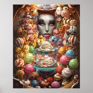 A colourful ice cream shop full of things poster