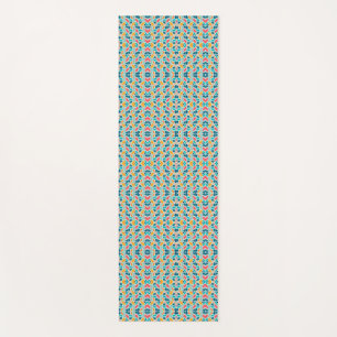 A colourful, intricate pattern of small abstract yoga mat