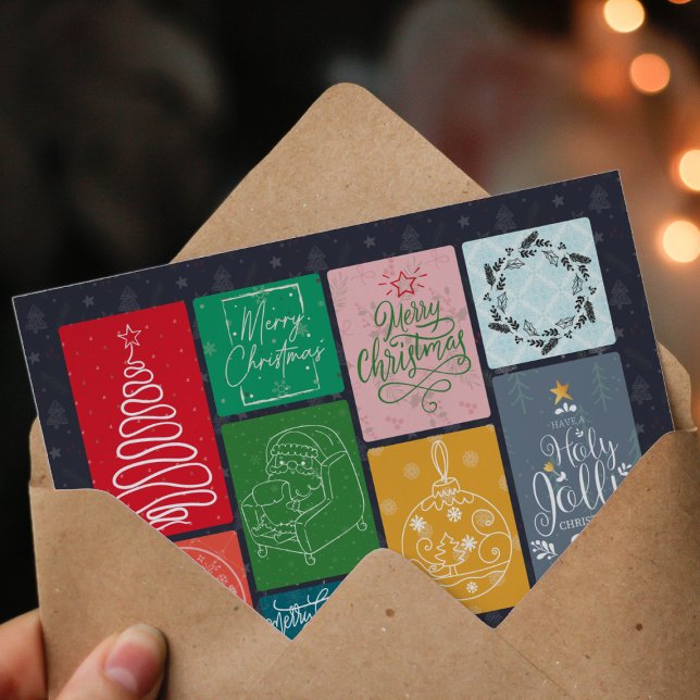 A Colourful Merry Christmas Postcard (A Colorful Merry Christmas Postcard)