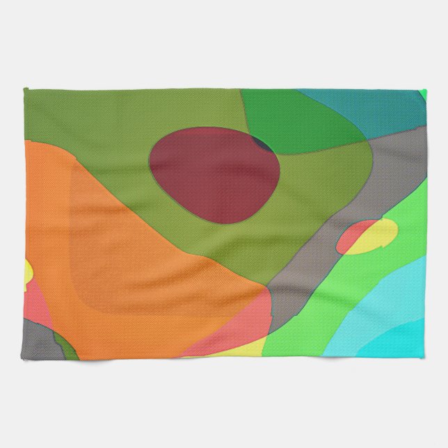 A Colourful Mess 1107 Abstract Art Kitchen Towel (Horizontal)
