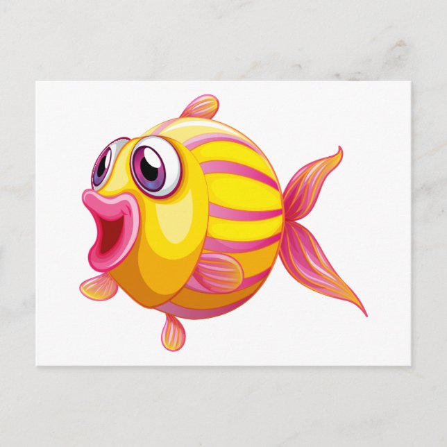 A colourful pouty fish postcard (Front)