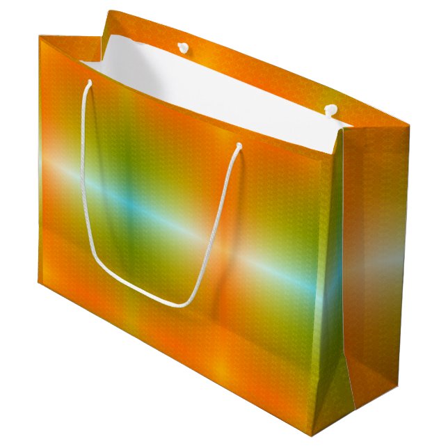 A colourful shopping bag with vibrant orange (Front Angled)