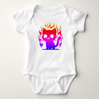 a colourful silhouette cat meme baby bodysuit