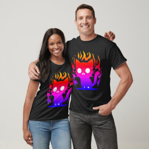 a colourful silhouette cat meme T-Shirt