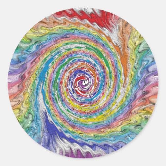 A Colourful Splatter Classic Round Sticker (Front)