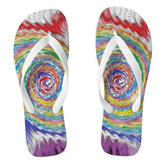 A Colourful Splatter Flip Flops
