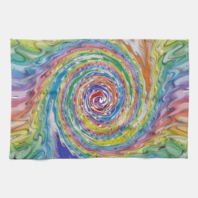 A Colourful Splatter Kitchen Towel (Horizontal)