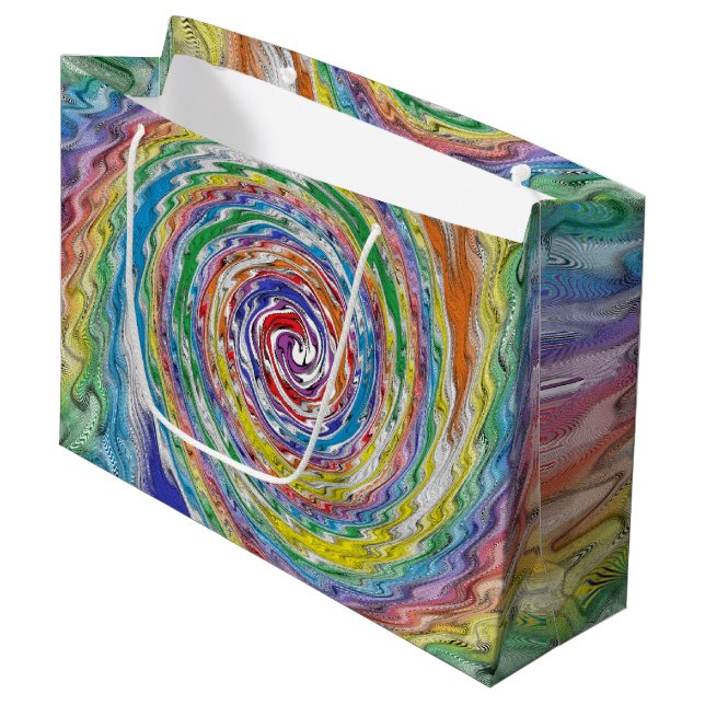 A Colourful Splatter Large Gift Bag (Front Angled)