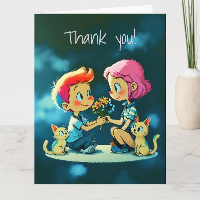 A Colourful Thank You  Card (Front)