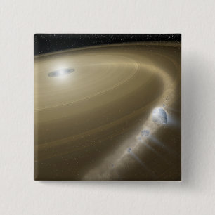 A comet being torn to shreds around a dead star 2 inch square button